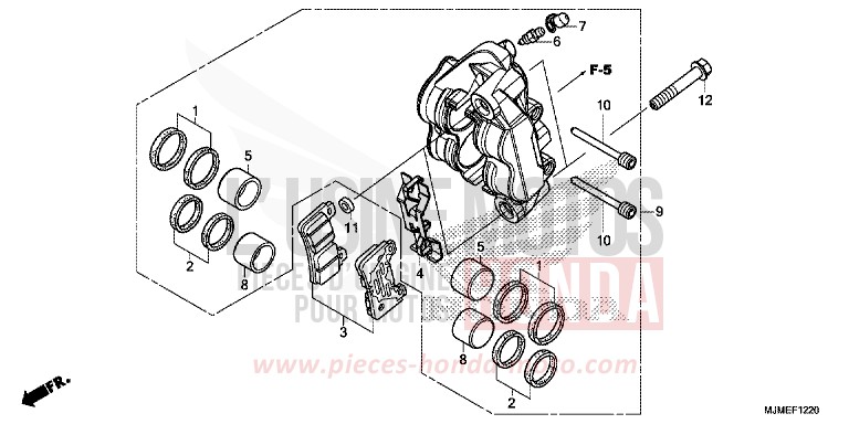 BREMSSATTEL VL (VFR800XF) von VFR800X „Crossrunner“ MAT GUNPOWDER BLACK METALLIC (NH436) von 2015